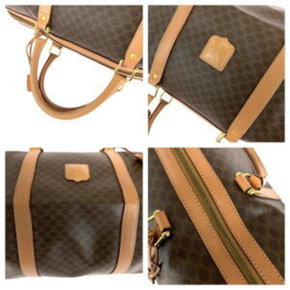 CELINE macadam pattern brown bag handbag - Picture 5 of 9